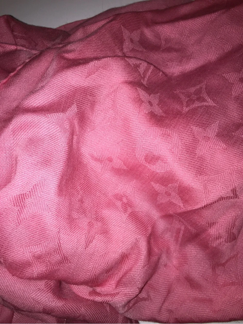 Louis Vuitton Pink Monogram Silk-Blend Scarf